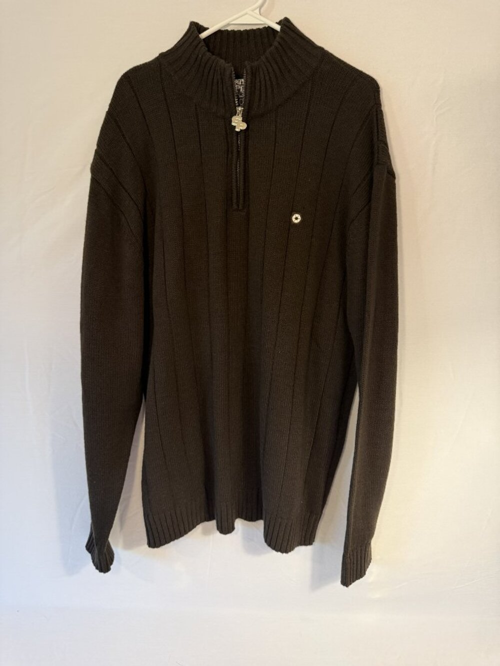 Southpole Men's Quarter Zip‎ Ribbed Knit Sweater Black XL NWT